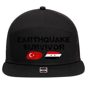 Pray For Turkey & Syria Flag Earthquake In Turkey Syria 7 Panel Mesh Trucker Snapback Hat