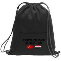 Pray For Turkey & Syria Flag Earthquake In Turkey Syria Sweatshirt Cinch Pack Bag