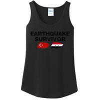 Pray For Turkey & Syria Flag Earthquake In Turkey Syria Ladies Essential Tank