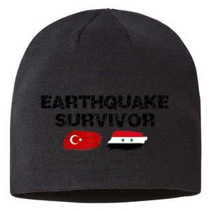 Pray For Turkey & Syria Flag Earthquake In Turkey Syria Sustainable Beanie