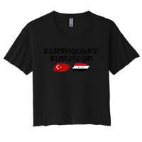 Pray For Turkey & Syria Flag Earthquake In Turkey Syria Women's Crop Top Tee