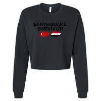 Pray For Turkey & Syria Flag Earthquake In Turkey Syria Cropped Pullover Crew