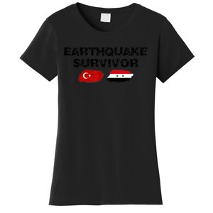 Pray For Turkey & Syria Flag Earthquake In Turkey Syria Women's T-Shirt