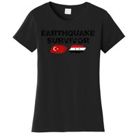 Pray For Turkey & Syria Flag Earthquake In Turkey Syria Women's T-Shirt