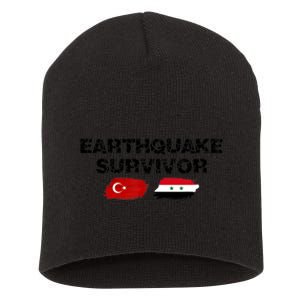 Pray For Turkey & Syria Flag Earthquake In Turkey Syria Short Acrylic Beanie