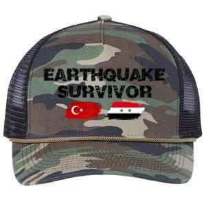 Pray For Turkey & Syria Flag Earthquake In Turkey Syria Retro Rope Trucker Hat Cap