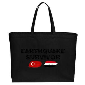 Pray For Turkey & Syria Flag Earthquake In Turkey Syria Cotton Canvas Jumbo Tote