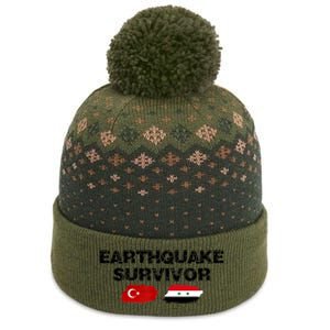 Pray For Turkey & Syria Flag Earthquake In Turkey Syria The Baniff Cuffed Pom Beanie