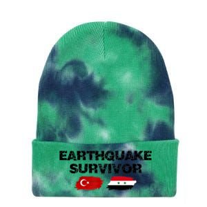 Pray For Turkey & Syria Flag Earthquake In Turkey Syria Tie Dye 12in Knit Beanie