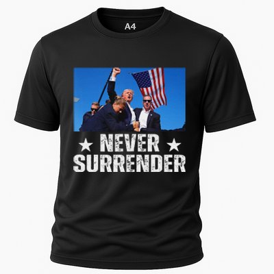 Pray For Trump Never Surrender Strong Support Cooling Performance Crew T-Shirt