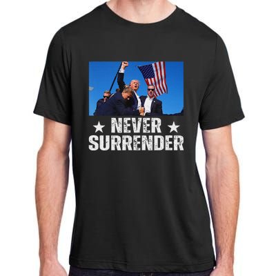 Pray For Trump Never Surrender Strong Support Adult ChromaSoft Performance T-Shirt