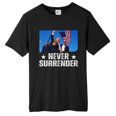 Pray For Trump Never Surrender Strong Support Tall Fusion ChromaSoft Performance T-Shirt