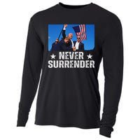 Pray For Trump Never Surrender Strong Support Cooling Performance Long Sleeve Crew