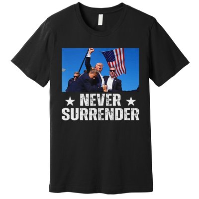 Pray For Trump Never Surrender Strong Support Premium T-Shirt