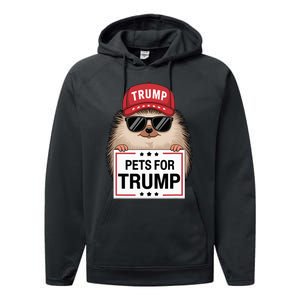 Pets For Trump Duck Cat Dog Donald Trump 2024 Performance Fleece Hoodie