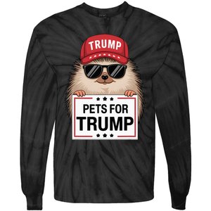 Pets For Trump Duck Cat Dog Donald Trump 2024 Tie-Dye Long Sleeve Shirt