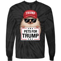 Pets For Trump Duck Cat Dog Donald Trump 2024 Tie-Dye Long Sleeve Shirt