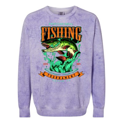 Professional Fishing Tournament Austin Texas 1994 Colorblast Crewneck Sweatshirt