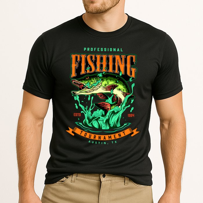 Professional Fishing Tournament Austin Texas 1994 Cooling Performance Crew T-Shirt
