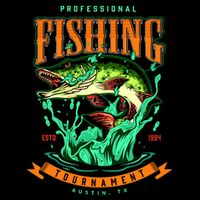 Professional Fishing Tournament Austin Texas 1994 Cooling Performance Crew T-Shirt