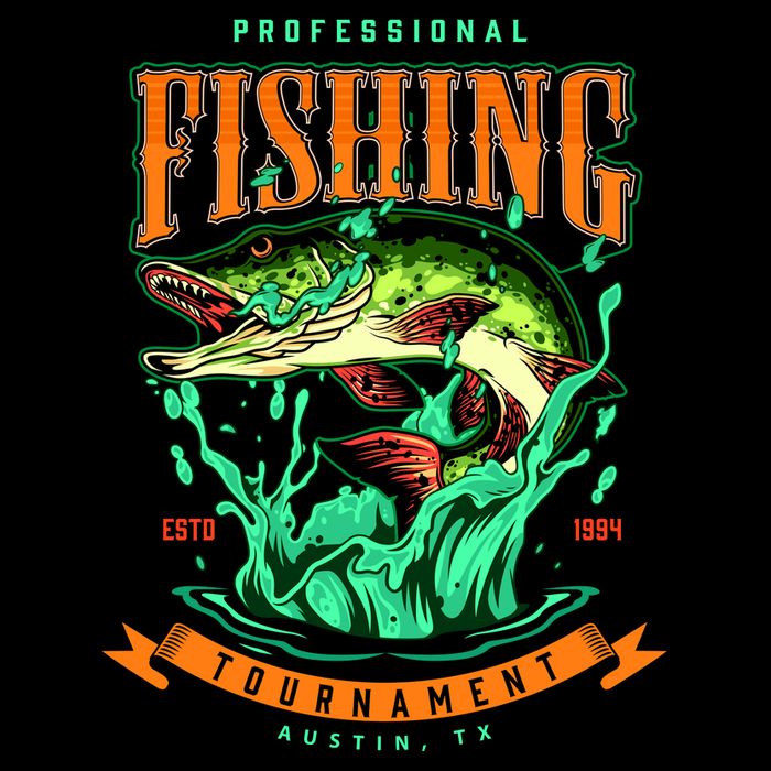 Professional Fishing Tournament Austin Texas 1994 Cooling Performance Crew T-Shirt