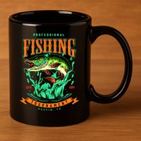 Professional Fishing Tournament Austin Texas 1994 11oz C Handle Ceramic Mug