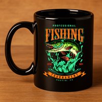 Professional Fishing Tournament Austin Texas 1994 11oz C Handle Ceramic Mug
