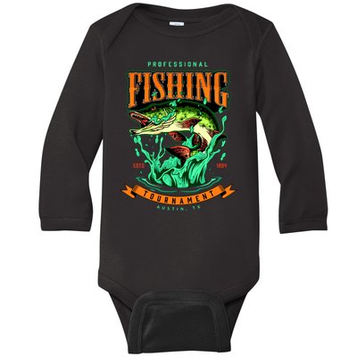 Professional Fishing Tournament Austin Texas 1994 Baby Long Sleeve Bodysuit