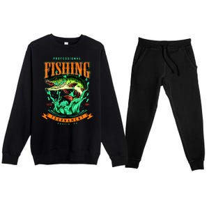 Professional Fishing Tournament Austin Texas 1994 Premium Crewneck Sweatsuit Set