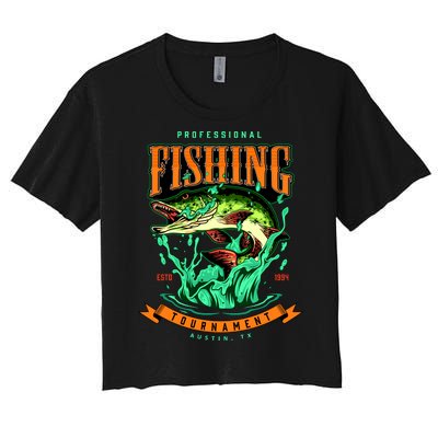 Professional Fishing Tournament Austin Texas 1994 Women's Crop Top Tee