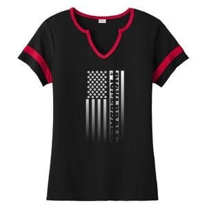 Pickleball Flag Transparent Vertical Ladies Halftime Notch Neck Tee