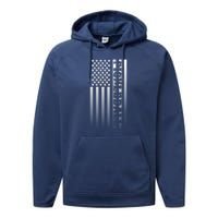 Pickleball Flag Transparent Vertical Performance Fleece Hoodie