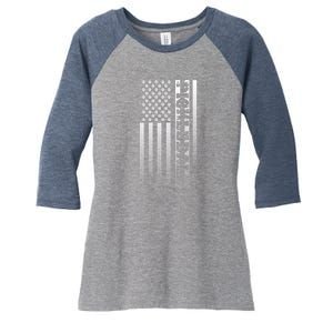 Pickleball Flag Transparent Vertical Women's Tri-Blend 3/4-Sleeve Raglan Shirt