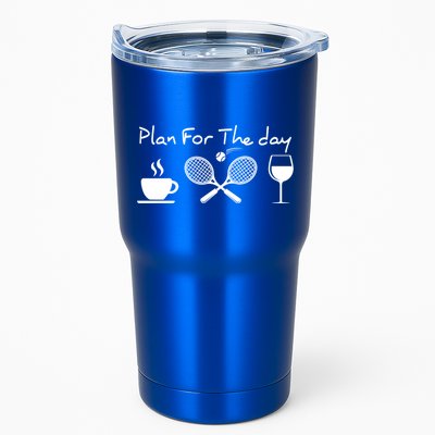 Plan For The Day Coffee Tennis Wine Funny Tennis Funny Gift Great Gift Tumbler