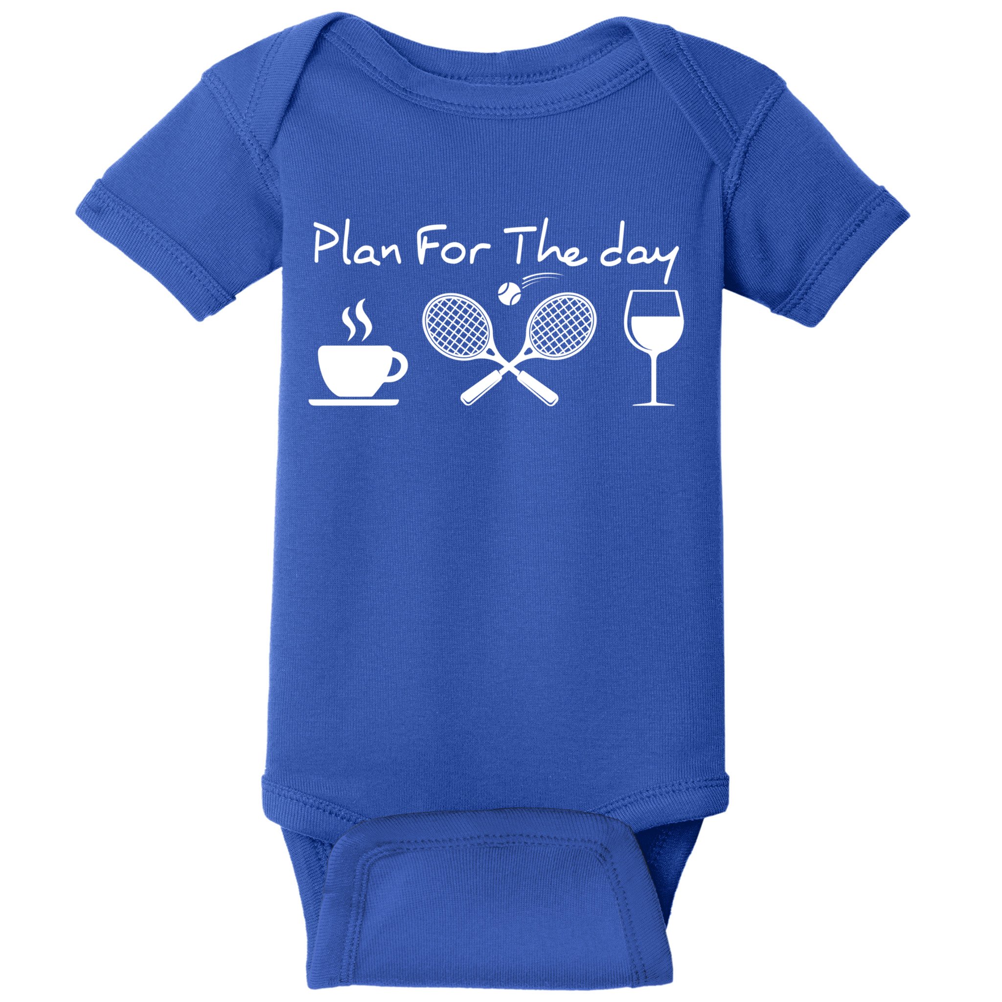 Plan For The Day Coffee Tennis Wine Funny Tennis Funny Gift Great Gift Baby Bodysuit