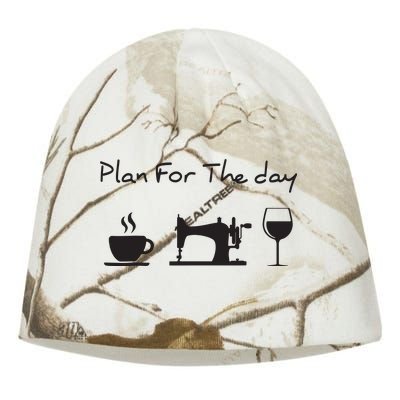 Plan For The Day Coffee Sewing Machine Wine Funny Gift Lover Kati - Camo Knit Beanie