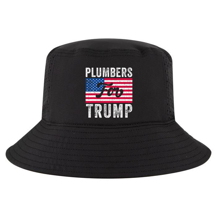 Plumbers For Trump Usa Flag 2024 Election Cool Comfort Performance Bucket Hat