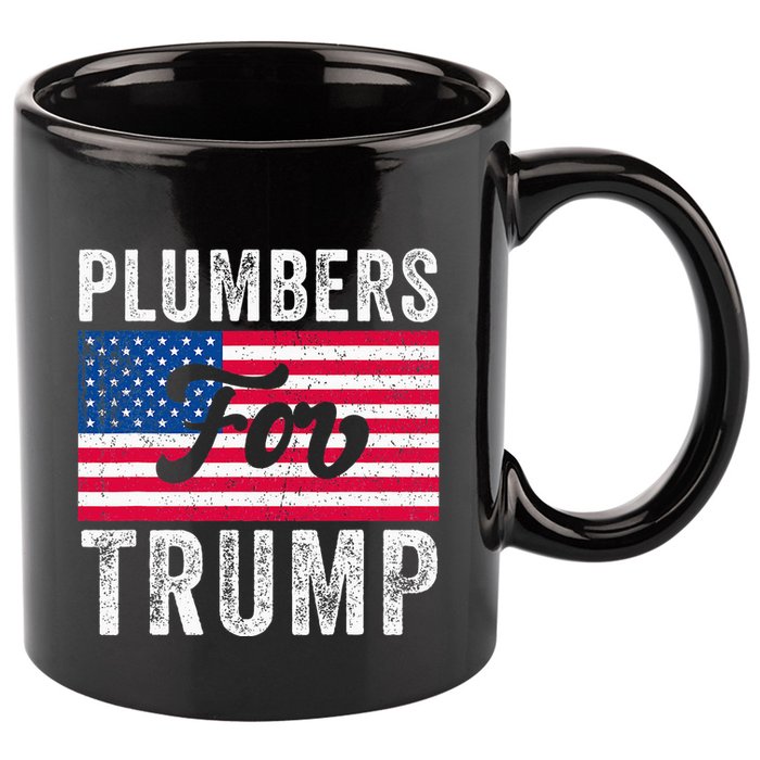 Plumbers For Trump Usa Flag 2024 Election 11oz C Handle Ceramic Mug