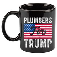 Plumbers For Trump Usa Flag 2024 Election 11oz C Handle Ceramic Mug