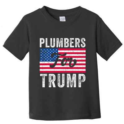 Plumbers For Trump Usa Flag 2024 Election Toddler T-Shirt