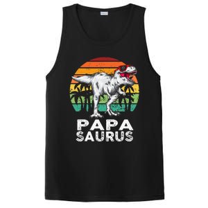 Papasaurus Funny T Rex Dinosaur Papa Saurus Family Matching PosiCharge Competitor Tank