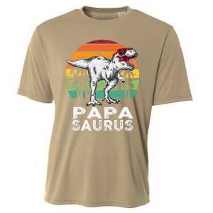 Papasaurus Funny T Rex Dinosaur Papa Saurus Family Matching Cooling Performance Crew T-Shirt