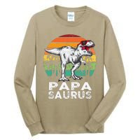 Papasaurus Funny T Rex Dinosaur Papa Saurus Family Matching Tall Long Sleeve T-Shirt