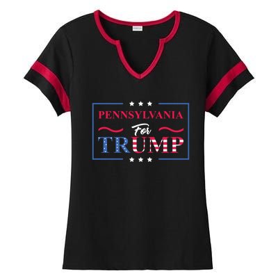 Pennsylvania For Trump Pro Vote Republican 2020 Gift Ladies Halftime Notch Neck Tee