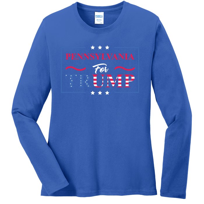 Pennsylvania For Trump Pro Vote Republican 2020 Gift Ladies Long Sleeve Shirt