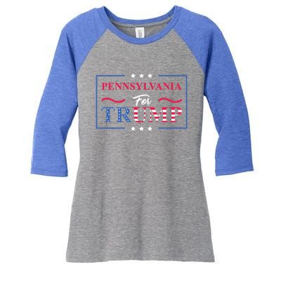 Pennsylvania For Trump Pro Vote Republican 2020 Gift Women's Tri-Blend 3/4-Sleeve Raglan Shirt