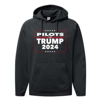 Pilots For Trump 2024 President Republican Pilots Performance Fleece Hoodie