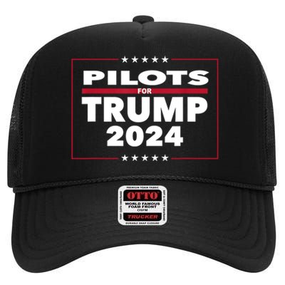 Pilots For Trump 2024 President Republican Pilots High Crown Mesh Back Trucker Hat