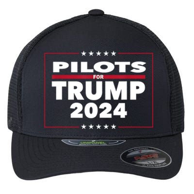 Pilots For Trump 2024 President Republican Pilots Flexfit Unipanel Trucker Cap