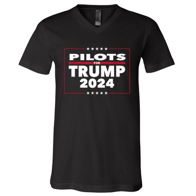 Pilots For Trump 2024 President Republican Pilots V-Neck T-Shirt